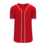 Athletic Knit BA5500-CIN698 Full Button Baseball Jersey - Red/White - Primary