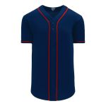 Athletic Knit BA5500-MIN697 Full Button Baseball Jersey - Navy/Red - Primary