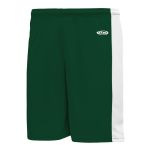 Athletic Knit BS9145-260 Pro Basketball Shorts - Dark Green/White - Primary