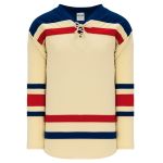 Athletic Knit H550B-NYR869B Pro Hockey Jersey - NYR Winter Classic Sand - Primary