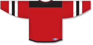 Athletic Knit H550B-NJE866B Pro Hockey Jersey - 2017 New Jersey Red - Rear