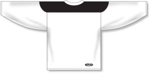 Athletic Knit H6100-222 League Hockey Jersey - White/Black - Rear