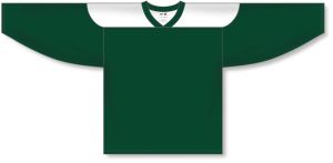 Athletic Knit H6100-260 League Hockey Jersey - Dark Green/White - Front