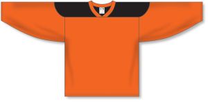 Athletic Knit H6100-263 League Hockey Jersey - Orange/Black - Front