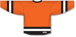 Athletic Knit H6500-330 League Hockey Jersey - Orange/Black/White - Rear