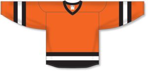 Athletic Knit H6500-330 League Hockey Jersey - Orange/Black/White - Front