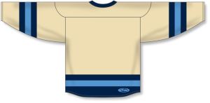 Athletic Knit H6500-545 League Hockey Jersey - Sand/Navy/Sky - Rear