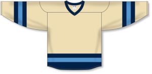 Athletic Knit H6500-545 League Hockey Jersey - Sand/Navy/Sky - Front