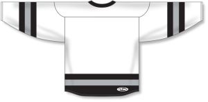 Athletic Knit H6500-627 League Hockey Jersey - White/Black/Grey - Rear