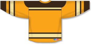 Athletic Knit H550B-BOS368B Pro Hockey Jersey - 2010 Boston Winter Classic Gold - Rear