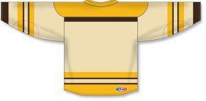 Athletic Knit H550B-BOS382B Pro Hockey Jersey - 2024 Boston Alt Sand - Rear