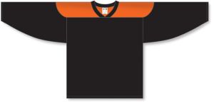 Athletic Knit H6100-265 League Hockey Jersey - Black/Orange - Front