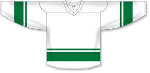 Athletic Knit H6400-211 League Hockey Jersey - White/Kelly - Front