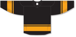 Athletic Knit H6400-212 League Hockey Jersey - Black/Gold - Front