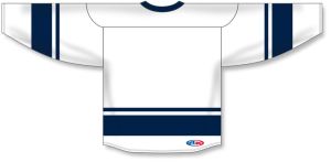 Athletic Knit H6400-217 League Hockey Jersey - White/Navy - Rear