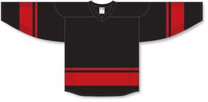 Athletic Knit H6400-249 League Hockey Jersey - Black/Red - Front