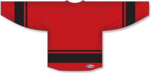 Athletic Knit H6400-264 League Hockey Jersey - Red/Black - Rear