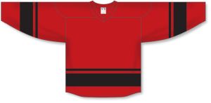 Athletic Knit H6400-264 League Hockey Jersey - Red/Black - Front