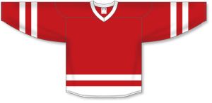 Athletic Knit H6500-208 League Hockey Jersey - Red/White - Front