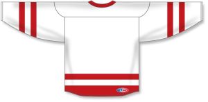Athletic Knit H6500-209 League Hockey Jersey - White/Red - Rear