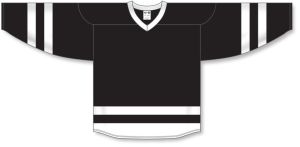 Athletic Knit H6500-221 League Hockey Jersey - Black/White - Front