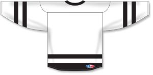 Athletic Knit H6500-222 League Hockey Jersey - White/Black - Rear