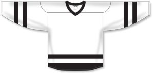 Athletic Knit H6500-222 League Hockey Jersey - White/Black - Front