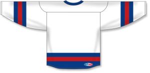 Athletic Knit H6500-335 League Hockey Jersey - White/Royal/Red - Rear