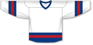 Athletic Knit H6500-335 League Hockey Jersey - White/Royal/Red - Front