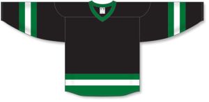 Athletic Knit H6500-435 League Hockey Jersey - Black/Kelly/White - Front