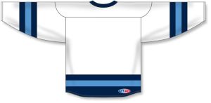 Athletic Knit H6500-474 League Hockey Jersey - White/Navy/Sky - Rear