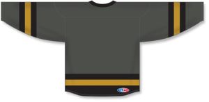Athletic Knit H6500-748 League Hockey Jersey - Graphite/Black/Knights Gold - Rear