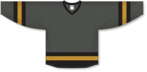 Athletic Knit H6500-748 League Hockey Jersey - Graphite/Black/Knights Gold - Front