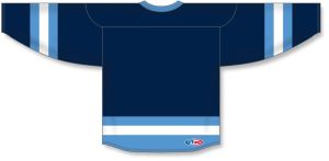 Athletic Knit H6500-761 League Hockey Jersey - Navy/Sky/White - Rear