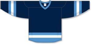Athletic Knit H6500-761 League Hockey Jersey - Navy/Sky/White - Front