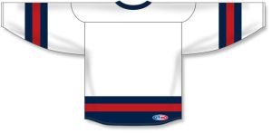 Athletic Knit H6500-765 League Hockey Jersey - White/Navy/Red - Rear