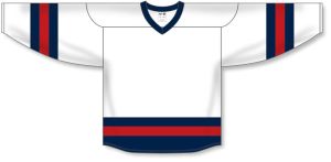Athletic Knit H6500-765 League Hockey Jersey - White/Navy/Red - Front