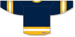 Athletic Knit H6500-766 League Hockey Jersey - Navy/Tuscan Gold/White - Rear