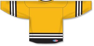 Athletic Knit H8000-346 Select Hockey Jersey - Tuscan Gold/Black/White - Rear