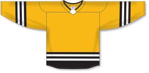 Athletic Knit H8000-346 Select Hockey Jersey - Tuscan Gold/Black/White - Front
