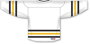 Athletic Knit H8000-353 Select Hockey Jersey - White/Black/Tuscan Gold - Rear
