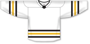 Athletic Knit H8000-353 Select Hockey Jersey - White/Black/Tuscan Gold - Front