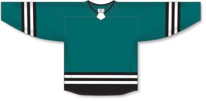 Athletic Knit H8000-457 Select Hockey Jersey - Pacific Teal/Black/White - Front