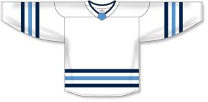 Athletic Knit H8000-474 Select Hockey Jersey - White/Navy/Sky - Front