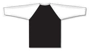 Athletic Knit BA1846-221 Baseball Long Sleeve Shirt - Black/White - Rear