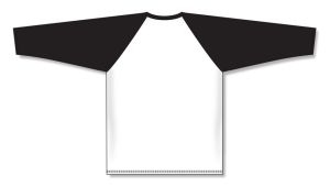 Athletic Knit BA1846-222 Baseball Long Sleeve Shirt - White/Black - Rear