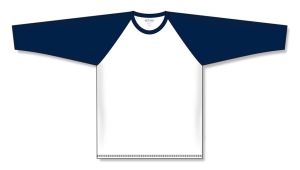 Athletic Knit S1846-217 Soccer Long Sleeve Shirt - White/Navy - Front