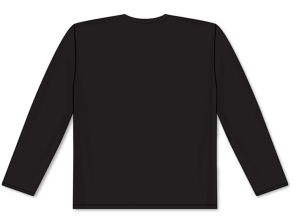 Athletic Knit BA1900-001 Baseball Long Sleeve Shirt - Black - Rear