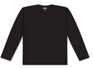 Athletic Knit BA1900-001 Baseball Long Sleeve Shirt - Black - Front