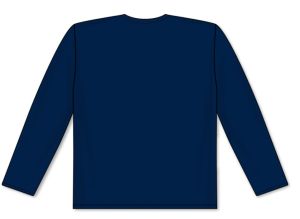 Athletic Knit BA1900-004 Baseball Long Sleeve Shirt - Navy - Rear